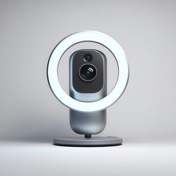 Modern Webcam with Integrated Ring Light for Streaming and Video Calls