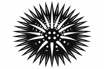 Fototapeta premium sea urchin silhouette line art vector illustration with a white background