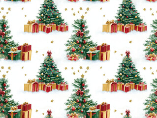 Obraz premium Festive holiday design with watercolor Christmas elements
