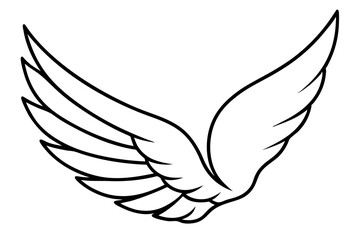 wing silhouette line art vector illustration with a white background