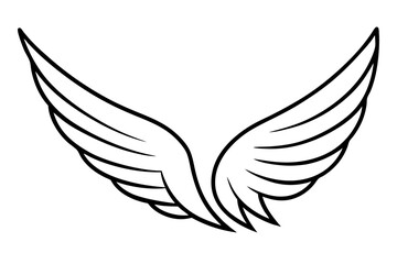 Obraz premium wing silhouette line art vector illustration with a white background