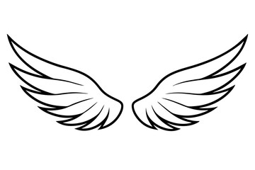 Obraz premium wing silhouette line art vector illustration with a white background