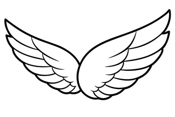 wing silhouette line art vector illustration with a white background