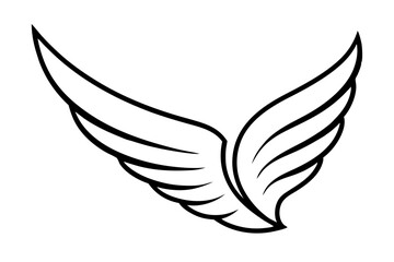 wing silhouette line art vector illustration with a white background