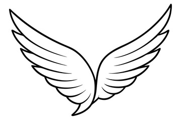 wing silhouette line art vector illustration with a white background