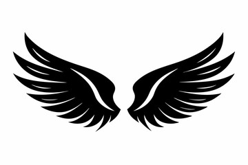 wing silhouette line art vector illustration with a white background