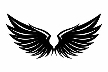 Fototapeta premium wing silhouette line art vector illustration with a white background