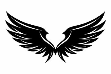 wing silhouette line art vector illustration with a white background
