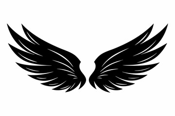wing silhouette line art vector illustration with a white background