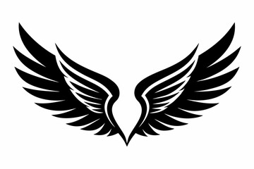 Obraz premium wing silhouette line art vector illustration with a white background