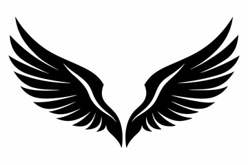 wing silhouette line art vector illustration with a white background