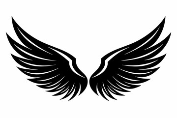 wing silhouette line art vector illustration with a white background