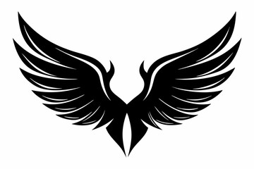 wing silhouette line art vector illustration with a white background