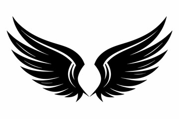 wing silhouette line art vector illustration with a white background