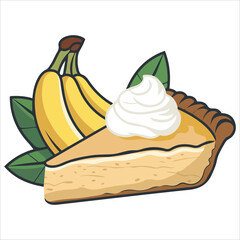 Tropical fruit pastry with cream isolated vector illustration