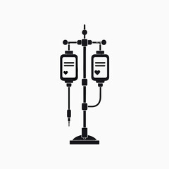 Fototapeta premium IV drip stand with two bags of saline solution for medical use 