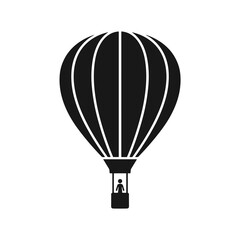 Naklejka premium Hot air balloon with passenger soaring in the sky 