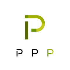 Logo Letter P, trendy modern alphabet font, set of four different letter for your brand name design, vector illustration 10 EPS