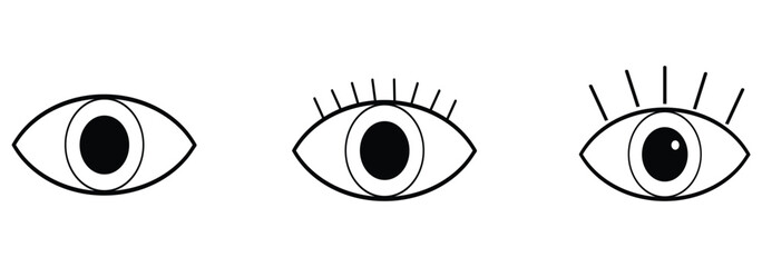 Eye icon vector. Black and White Vision Symbol.