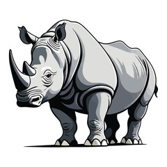 Obraz premium rhino vector illustration on white background