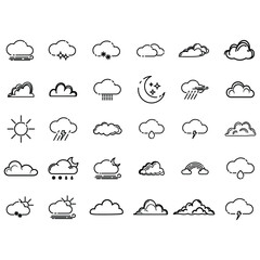 clouds icons set , set of clouds in different forms