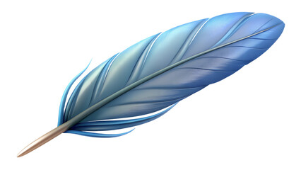 3D Feather Isolated on Transparent Background