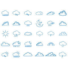 clouds icons set , set of clouds in different forms