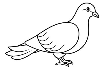 dove silhouette line art vector illustration with a white background