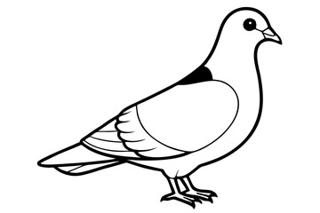 dove silhouette line art vector illustration with a white background