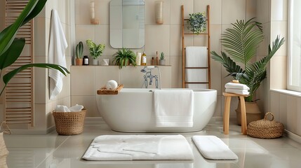 A Serene Bathroom Escape Natural Light and Clean White Design