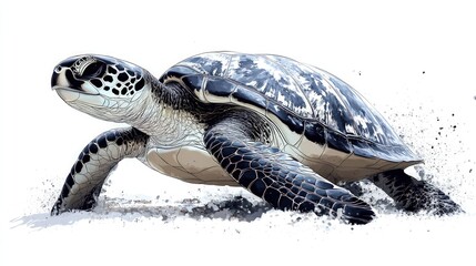 Fototapeta premium Sea turtle in motion