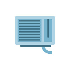 Stylized depiction of an isolated domestic air conditioning unit for indoors