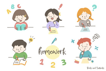 勉強をする子供たち