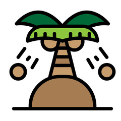 Coconut Falling Vector Filled Icon Design