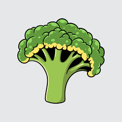 Broccoli vegetable Simple isolated cartoon illustration with a light background