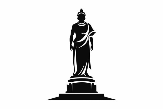 black buddha statue standing on pedestal clip art preview