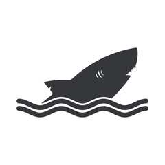 Isolated pictogram large shark with fins and sharp teeth swimming in the sea, symbolizing strength and danger
