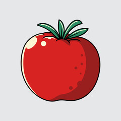Tomato vegetable Simple isolated cartoon illustration with a light background
