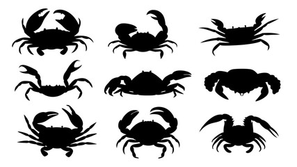 Naklejka premium Crab silhouette set vector