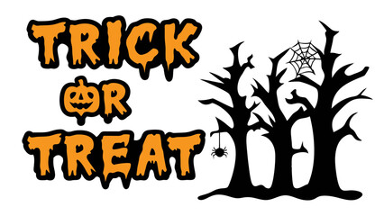 Trick or Treat Halloween typography
