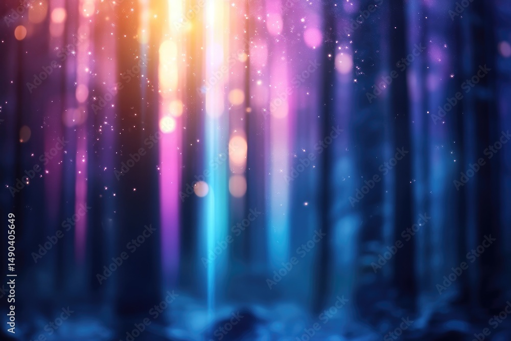 Aufkleber abstract glowing streaks background design with bokeh light effect and vibrant color gradients