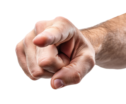 Gestures showing direction or emphasis in communication on a transparent background, cut out