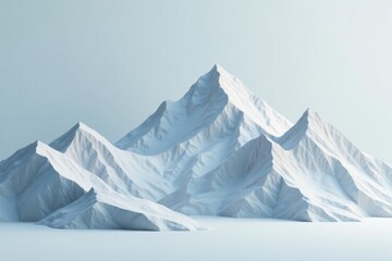 Serene Minimalist Mountain Range A Study in White Peaks and Gentle Slopes