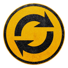 Yellow Recycling Symbol Transparent Background