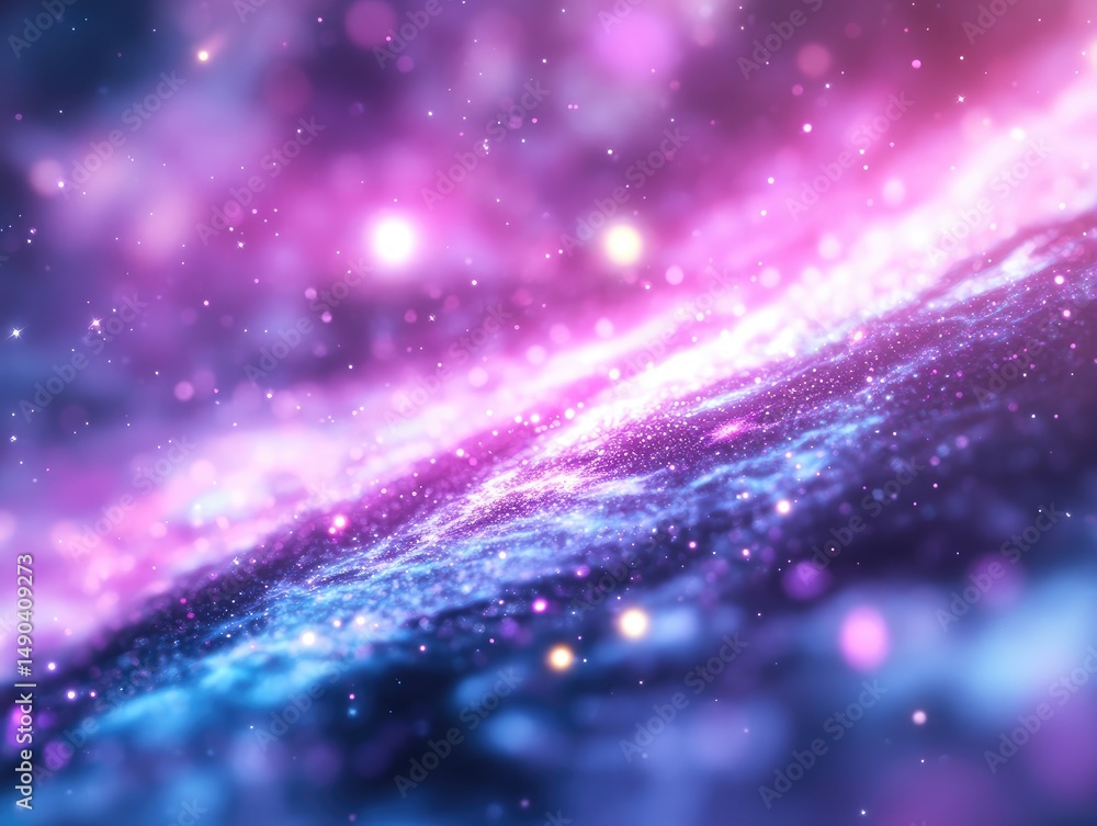 Aufkleber abstract cosmos background with gradient colors and twinkling light elements for digital design