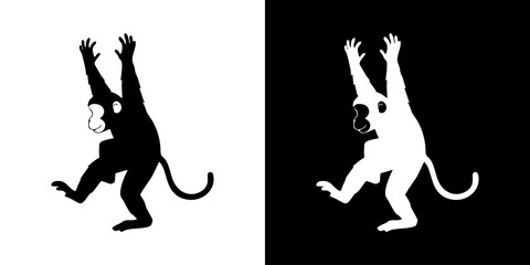 Monkey silhouette vector illustration 9