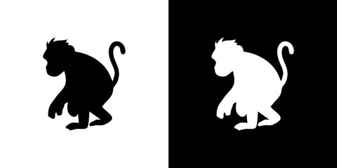 Monkey silhouette vector illustration 20