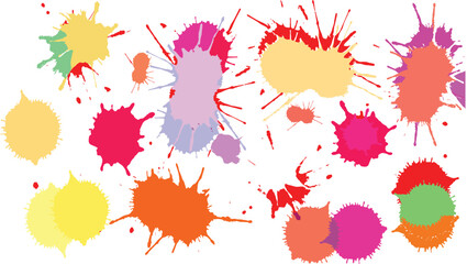 colorful ink splashes isolated .vector illustration of colorful splashes on white background