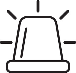 Print ambulance siren icon set with outline