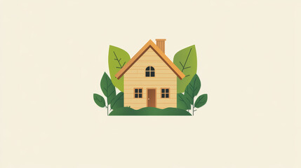 A logo collection highlighting cozy home themes, wooden architecture, and minimalist design aesthetics